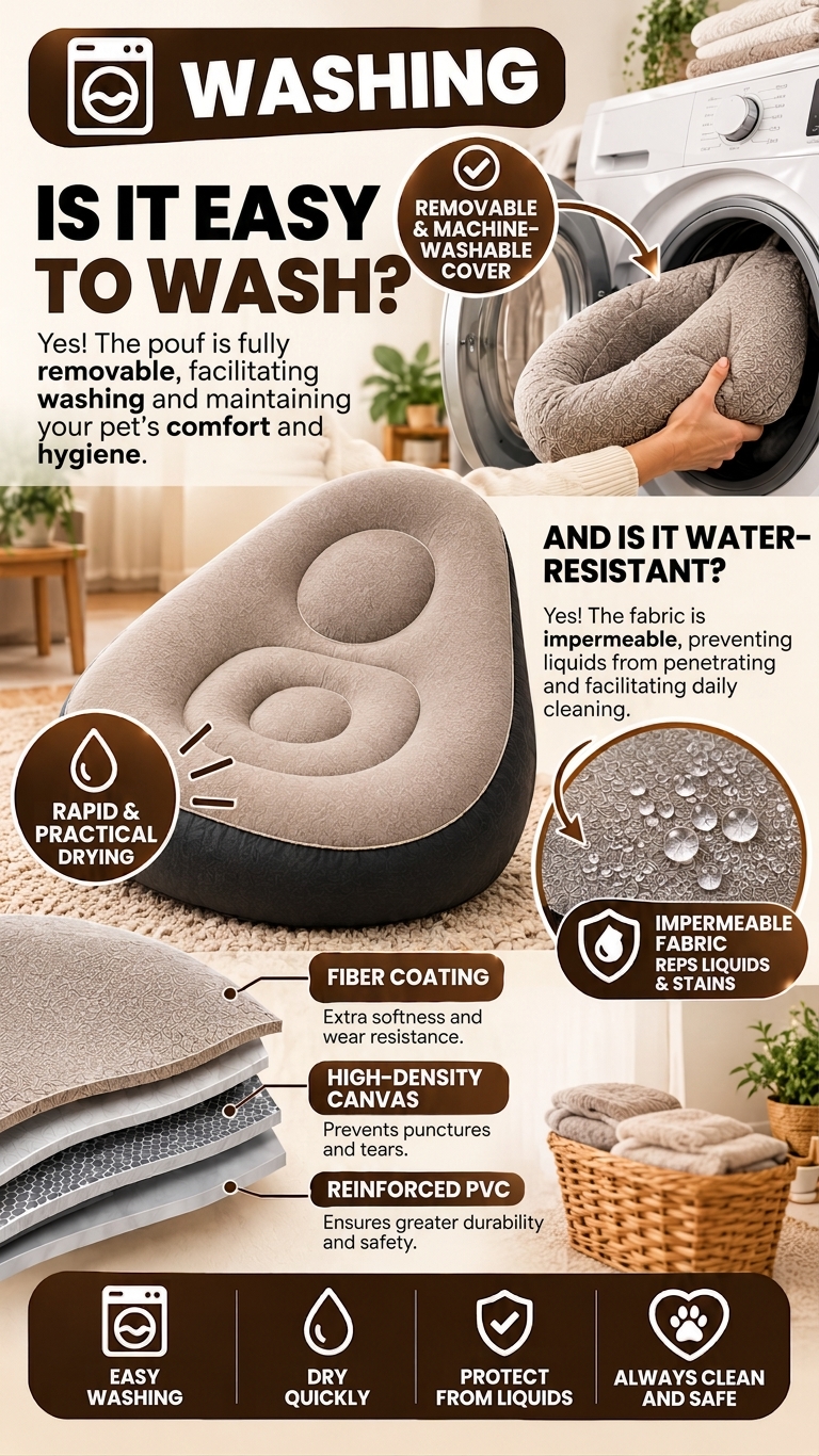 Washable, water-resistant pet-friendly ottoman